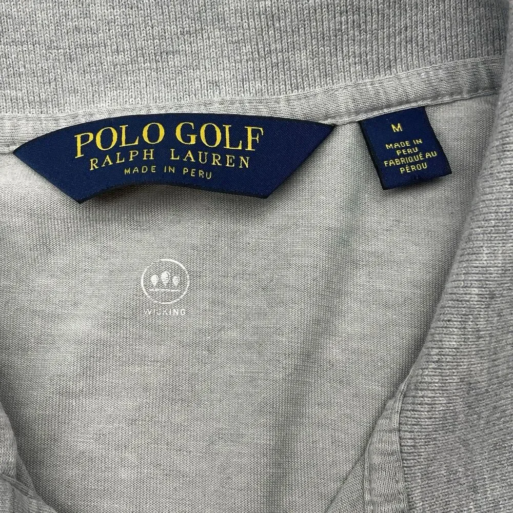 Polo Golf Ralph Lauren Shirt Wicking Short Sleeve  Gray Men's Size Medium